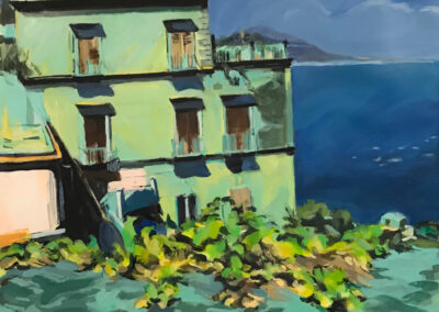 Amalfi Coast, Study in Blues, 2018, 17.5x 18 inches