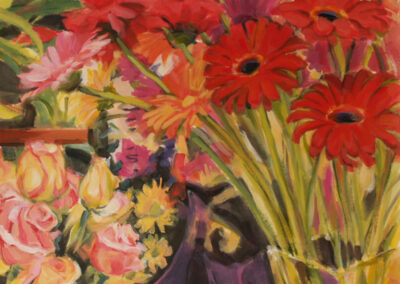 Gerber Daisies, Flower Mart, 2012, 19x 18 inches