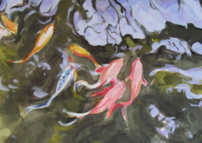 Fishpond, 2009, 15x 15 inches