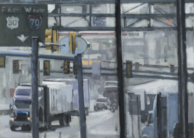 Breezewood East West Truck Stop #2, acrylic on canvas, 30" x 32 1/2", 2011