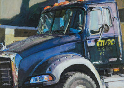 Blue Mack Truck/Yellow Canvas (MDC), acrylic on canvas, 21" x 28", 2007
