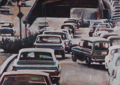 Whitehurst Freeway, stained canvas, 63 3/8" x 63 1/2" 1970