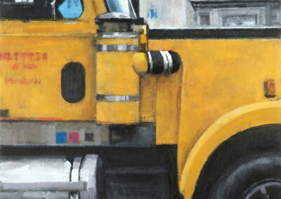 Western Star Profile Yellow Truck, side view, acrylic on canvas, 20 1/2" x 20 1/4" Center, DC