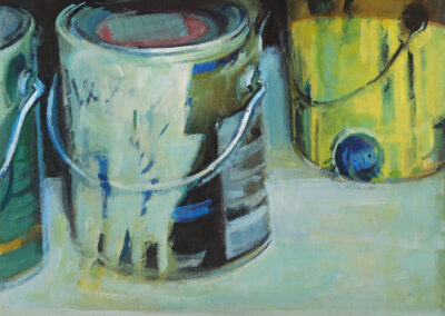 Paint Cans Chartreuse, acrylic on canvas, 18 1/4" x 24 1/4", 2010