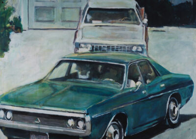 Aqua Car, stained canvas, 53" x 55 1/2", 1972