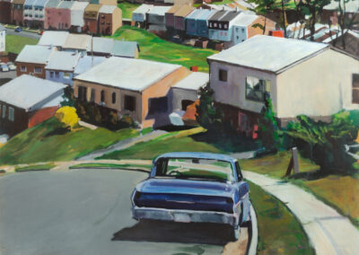 Dale City Blue Car, acrylic on canvas, 29" x 38 1/2", 1970