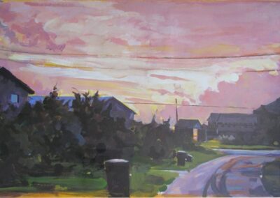NC Sunset, acrylic on paper, 23 1/2" x 40", 1993, Private Collection
