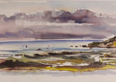 Storm Sky, Martha's Vineyard, watercolor on paper, 10" x 17 1/2"