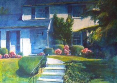 Suburban Idyll, stained canvas, 5' x 5', 1970