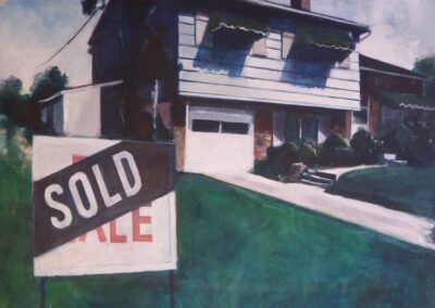 Suburban "Sold", stained canvas, 39 1/2" x 39 1/2", 1972