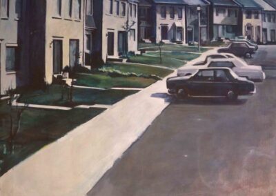 Suburban Townhouses, acrylic on canvas, 42" x 54 1/2"