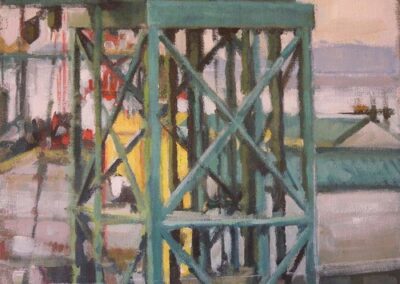 Ferry Terminal San Juan Islands (NW), acrylic on canvas, 12 1/2" x 17 3/4"