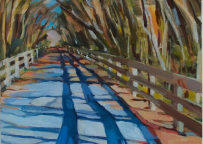 Fence Along Breakwater Trail, 2008,13x 13 inches