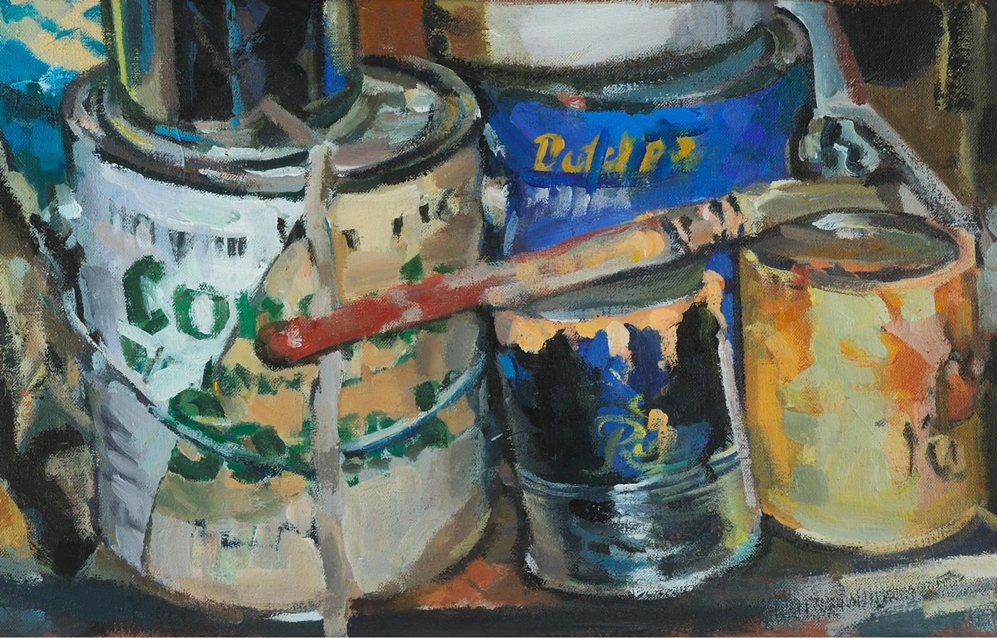 Paint Cans Chartreuse, acrylic on canvas, 18 1/4" x 24 1/4", 2010